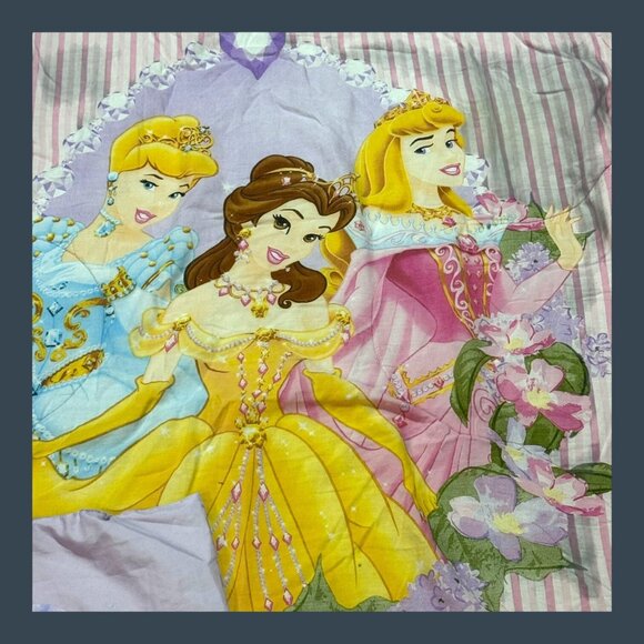 Disney Princess Twin Comforter + Frozen Pillowcase  Set Belle Cinderella Blanket - Picture 2 of 12